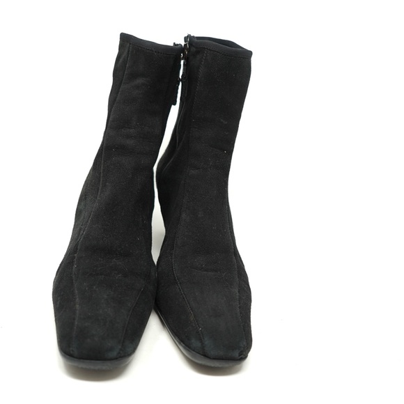 PRADA Italy Black Tessuto Fabric Ankle Booties Side Zip Logo Size 38 / 7.5 - Picture 3 of 10